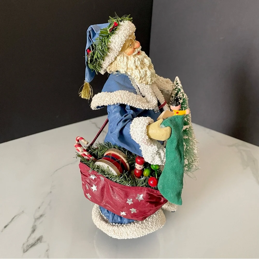 Santa in Blue Coat with Tree & Toys - Possible Dreams Clothtique